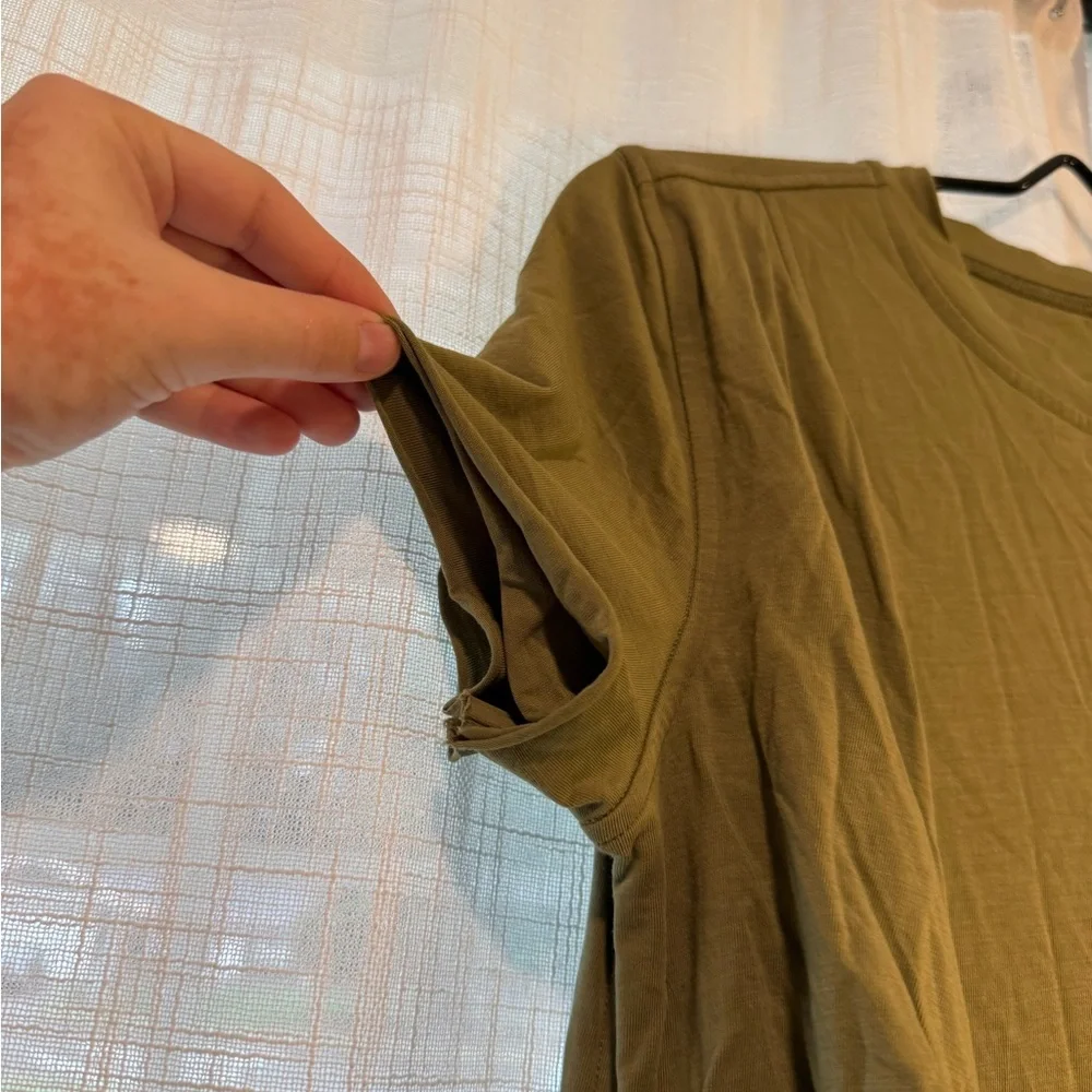 Lululemon Athletica Cotton wrap tie t-shirt dress green W1DWHS - Picture 5 of 11